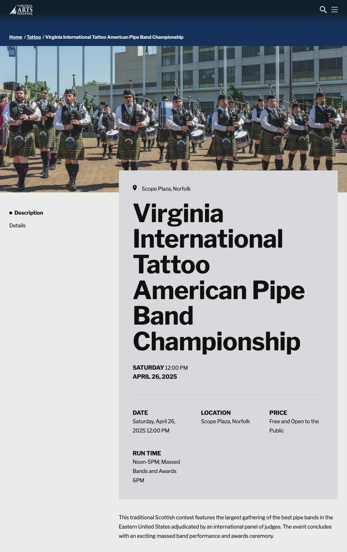 Virginia International Tattoo American Pipe Band Championship