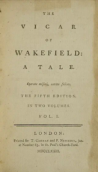 First publication of The Vicar Of Wakefield by Oliver Goldsmith