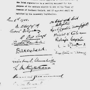 Anglo Irish Treaty Ratified, creating Free State